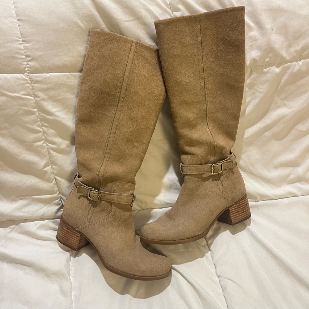 Madeley Beige Knee High Boots - 8